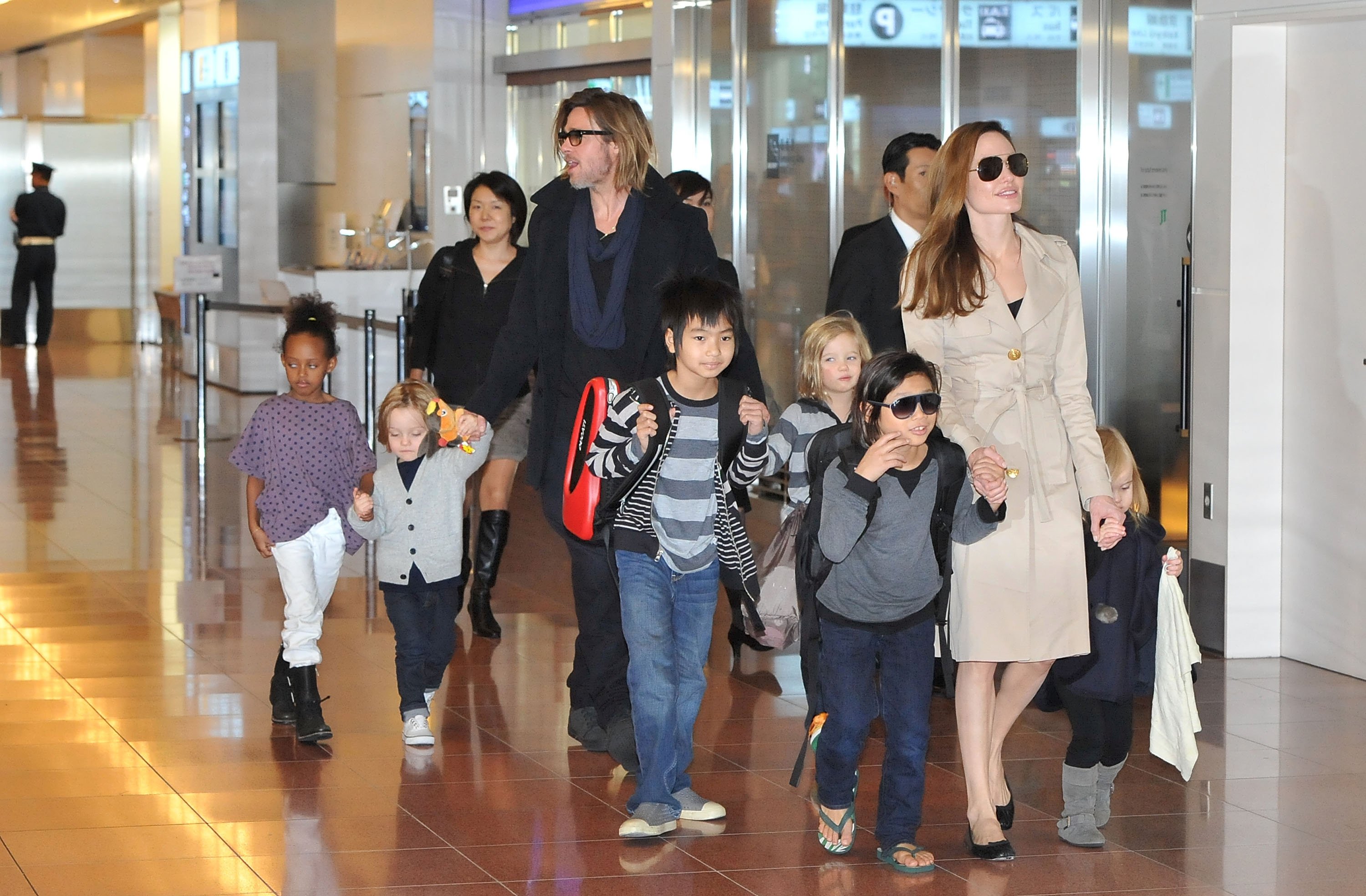 Image Credit: Getty Images/WireImage/Jun Sato | Angelina and Brad with all their kids in Tokyo