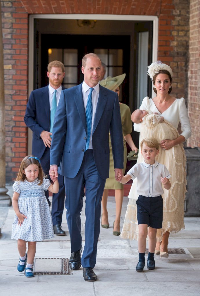 Image Credit: Getty Images / rincess Charlotte and Prince George hold the hands of their father, Prince William, Duke of Cambridge, as they arrive at the Chapel Royal, St James's Palace, London.