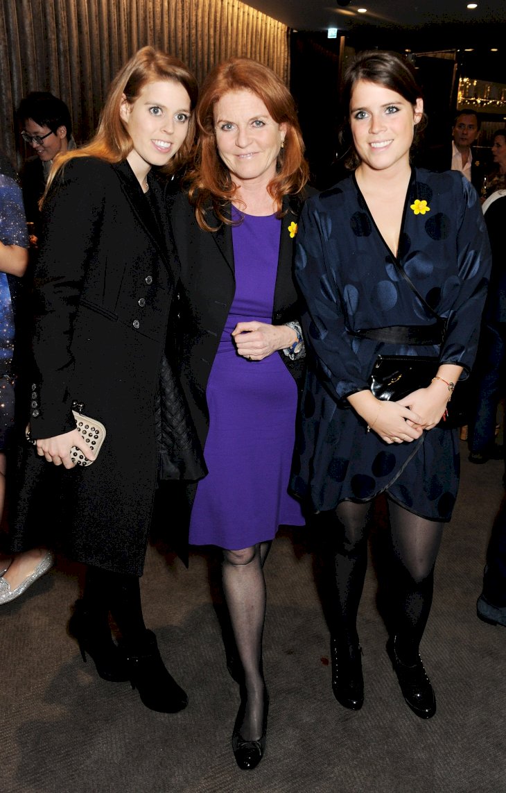 Image Credit: Getty Images / The Duchess of York with her two daughters, Princess Beatrice and Princess Eugenie.
