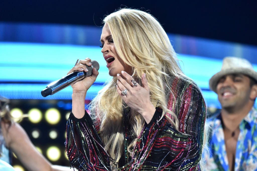 Image Credit: Getty Images / Carrie Underwood performs onstage during the 54th Academy Of Country Music Awards at MGM Grand Garden Arena on April 07, 2019.