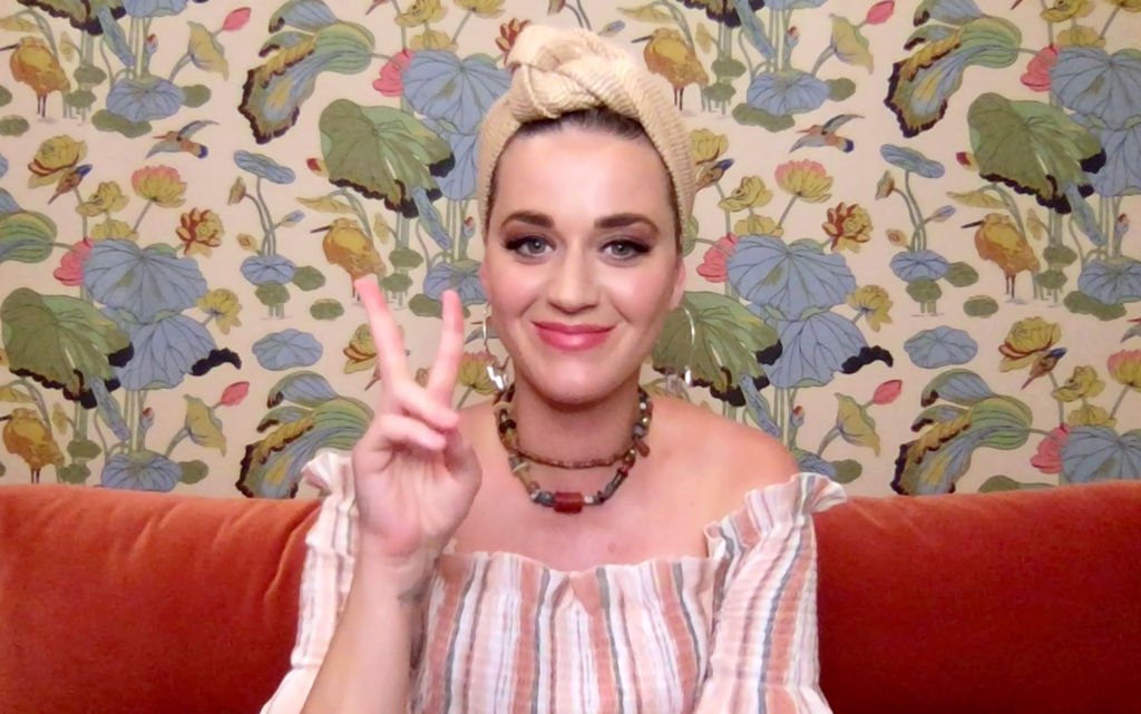 Image Source: Getty Images/In this screengrab, Katy Perry speaks during SHEIN Together Virtual Festival to benefit the COVID