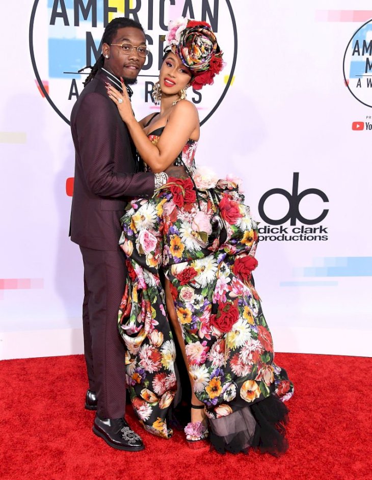 Image Credit: Getty Images / Singer and rapper, Cardi B poses with her former partner, Offset.