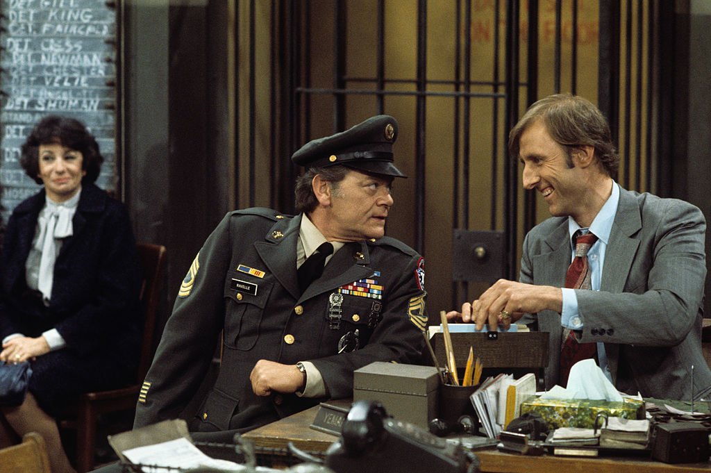 Image Credit: Getty Images / Florence Stanley, George Murdock, James Cromwell on set for Barney Miller. Image Credit: Getty Images / Florence Stanley, George Murdock, James Cromwell on set for Barney Miller.