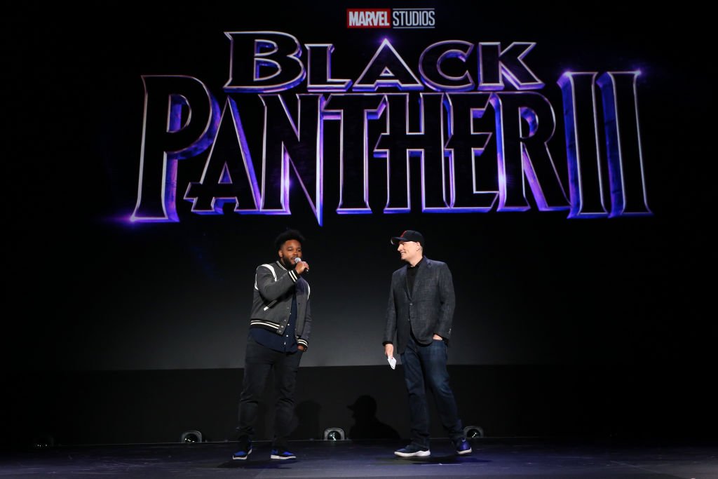 Image Credits: Getty Images / Jesse Grant | (L-R) Ryan Coogler of 'Black Panther 2' and President of Marvel Studios Kevin Feige took part today in the Walt Disney Studios presentation at Disney’s D23 EXPO 2019 in Anaheim, Calif. 'Black Panther 2' will be released in U.S. theaters on May 6, 2020.