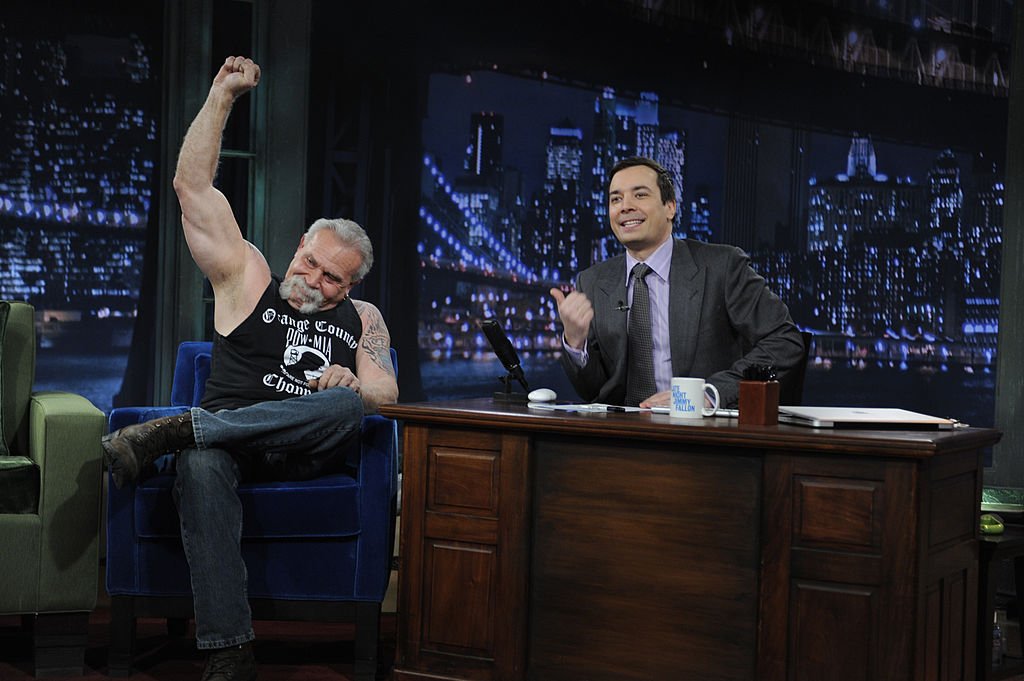 Image Credits: Getty Images / Dana Edelson / NBCU Photo Bank / NBCUniversal | Motorcycle designer and builder Paul Teutul, Sr. during an interview with host Jimmy Fallon on January 19, 2010.