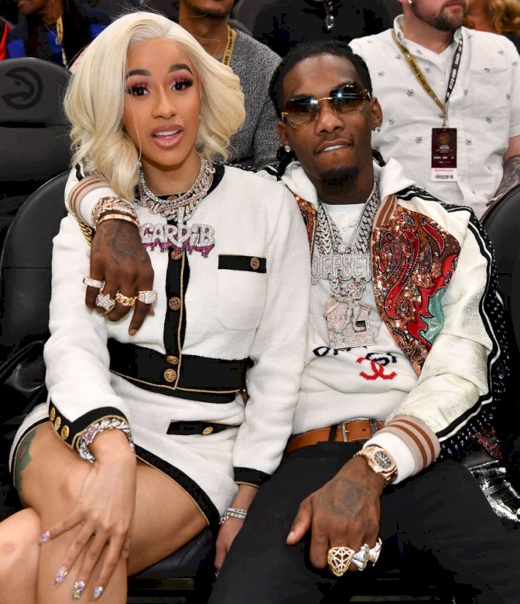 Image Credit: Getty Images / Singer and rapper, Cardi B poses with her former partner, Offset.
