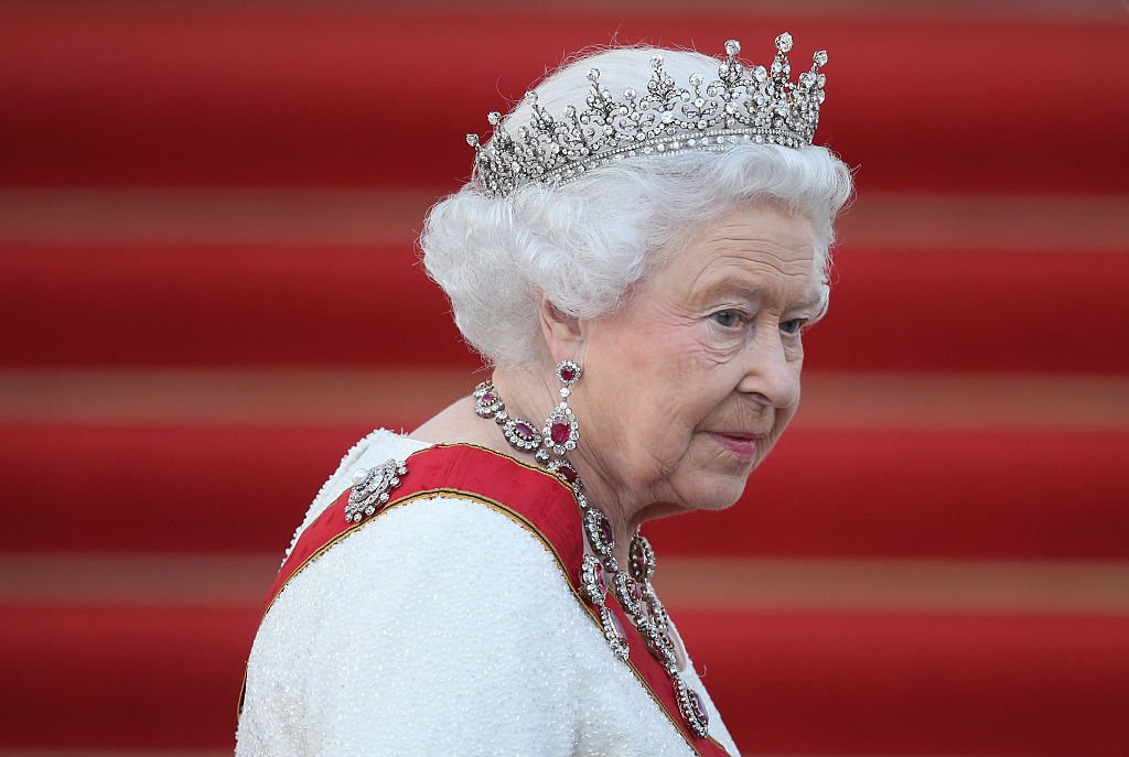 Image Credits: Getty Images / Sean Gallup | Queen Elizabeth II arrives for the state banquet in her honour at Schloss Bellevue palace on the second of the royal couple's four-day visit to Germany on June 24, 2015 in Berlin, Germany.
