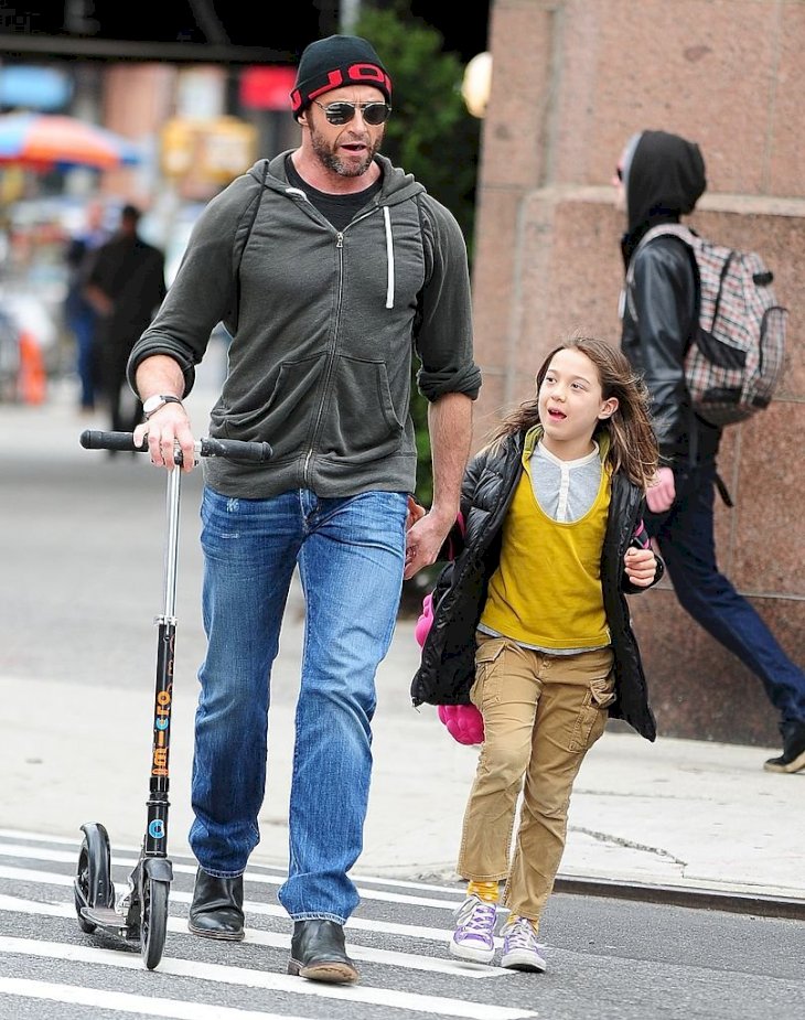 Image Credit: Getty Images / Hugh Jackman in New York with his daughter, Ava.