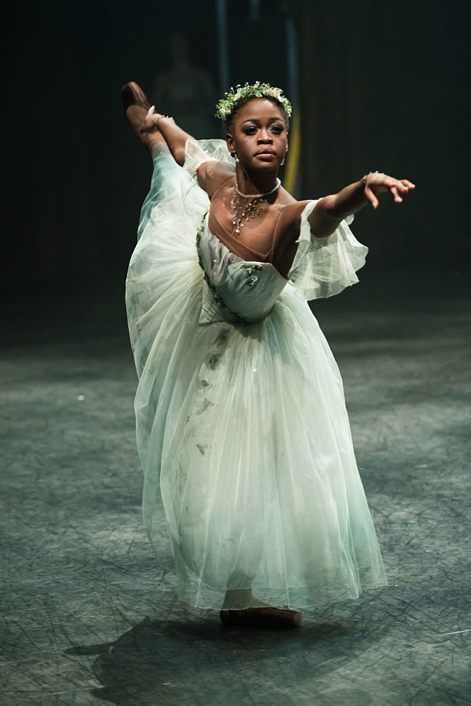 Image Credits: Getty Images / Ian Gavan | Michaela DePrince performs 'Giselle' with the English National ballet at the Coliseum on January 13, 2017 in London, England.