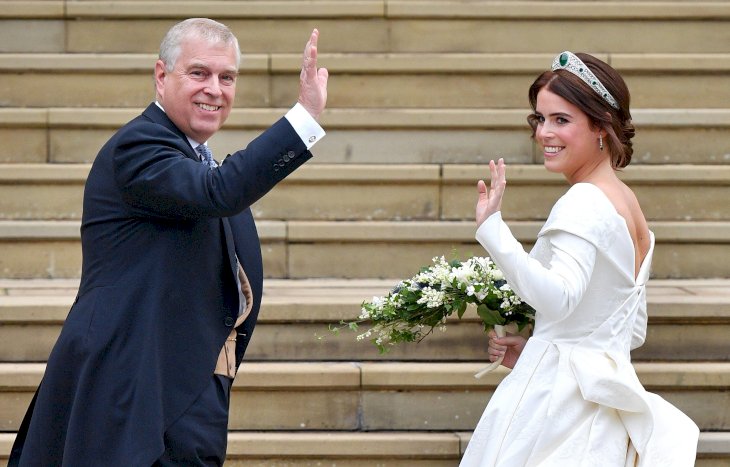 Image Credit: Getty Images / Princess Eugenie about to enter the church with her father, the Duke of York.