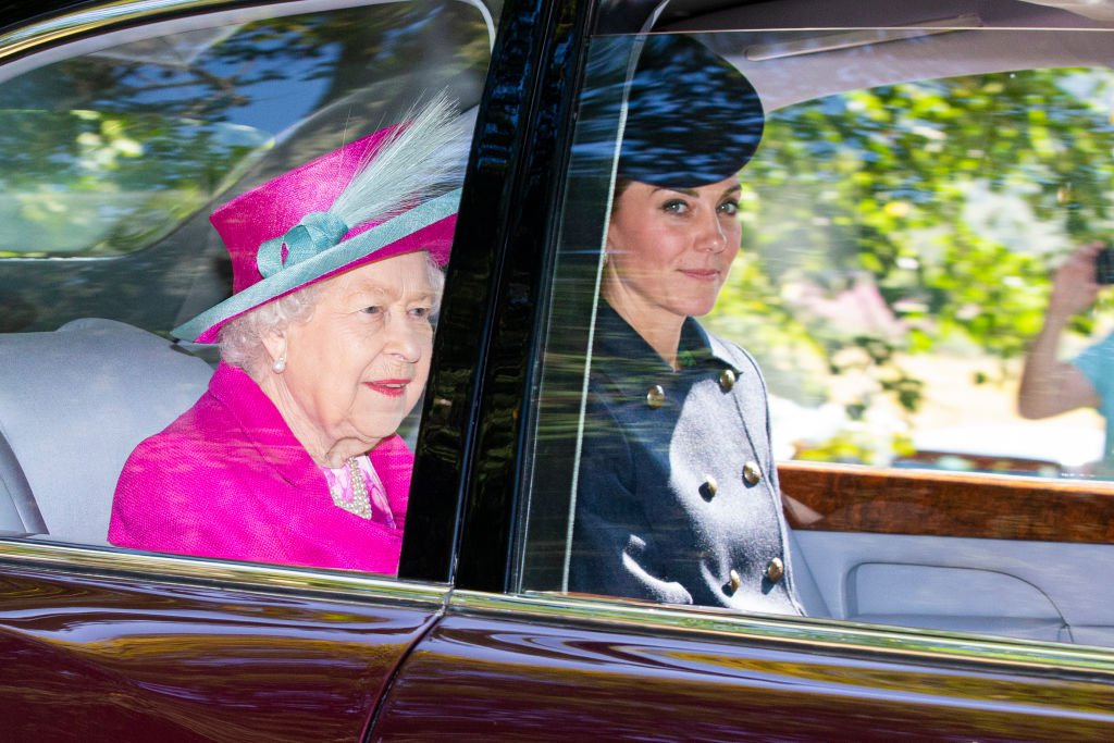 Image Credit: Getty Images / Queen Elizabeth II and Catherine, Duchess of Cambridge are driven to Crathie Kirk Church before the service on August 25, 2019 in Crathie, Aberdeenshire.