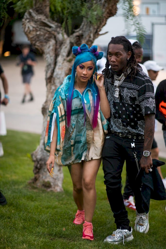 Image Credit: Getty Images / Singer and rapper, Cardi B poses with her former partner, Offset.