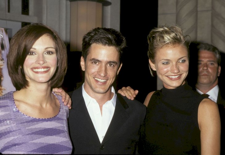 "My Best Friend's Wedding" New York City Premiere Party Julia Roberts, Dermot Mulroney, and Cameron Diaz (Photo by Ron Galella, Ltd./Ron Galella Collection via Getty Images)