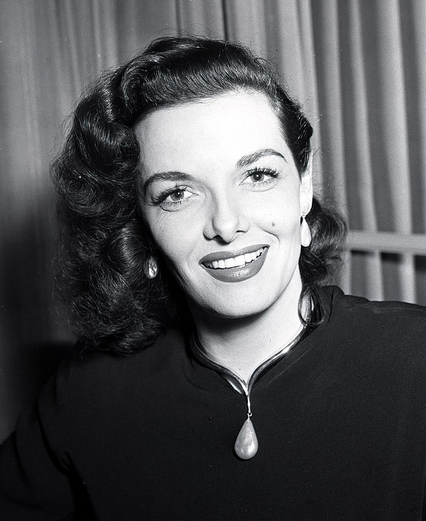 Image Source: Getty Images/Popperfoto /A portrait of American actress Jane Russell in England for the Royal Film Command Performance