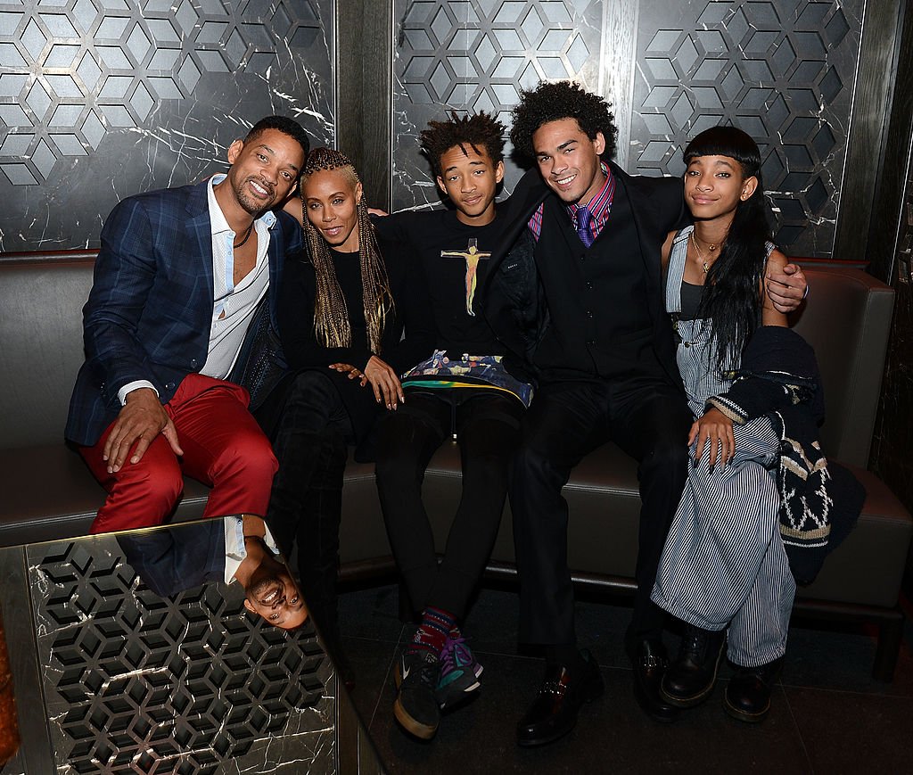 Image Credits: Getty Images / Denise Truscello / WireImage | Will Smith, Jada Pinkett Smith, Jaden Smith, Trey Smith and Willow Smith celebrate Trey Smith's 21st birthday with special dinner at Hakkasan Las Vegas at MGM Grand on November 10, 2013 in Las Vegas, Nevada.
