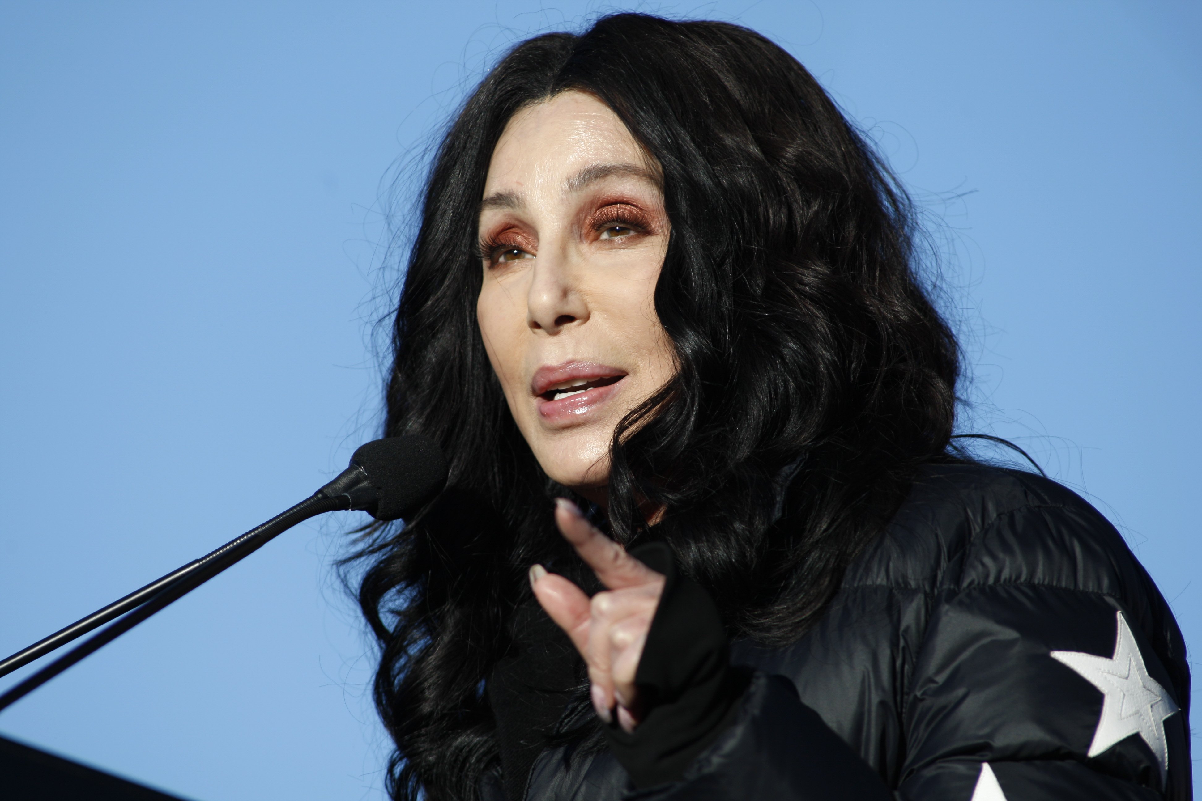 Image Source:Getty Images/Cher making a speech Image Source:Getty Images/Cher making a speech