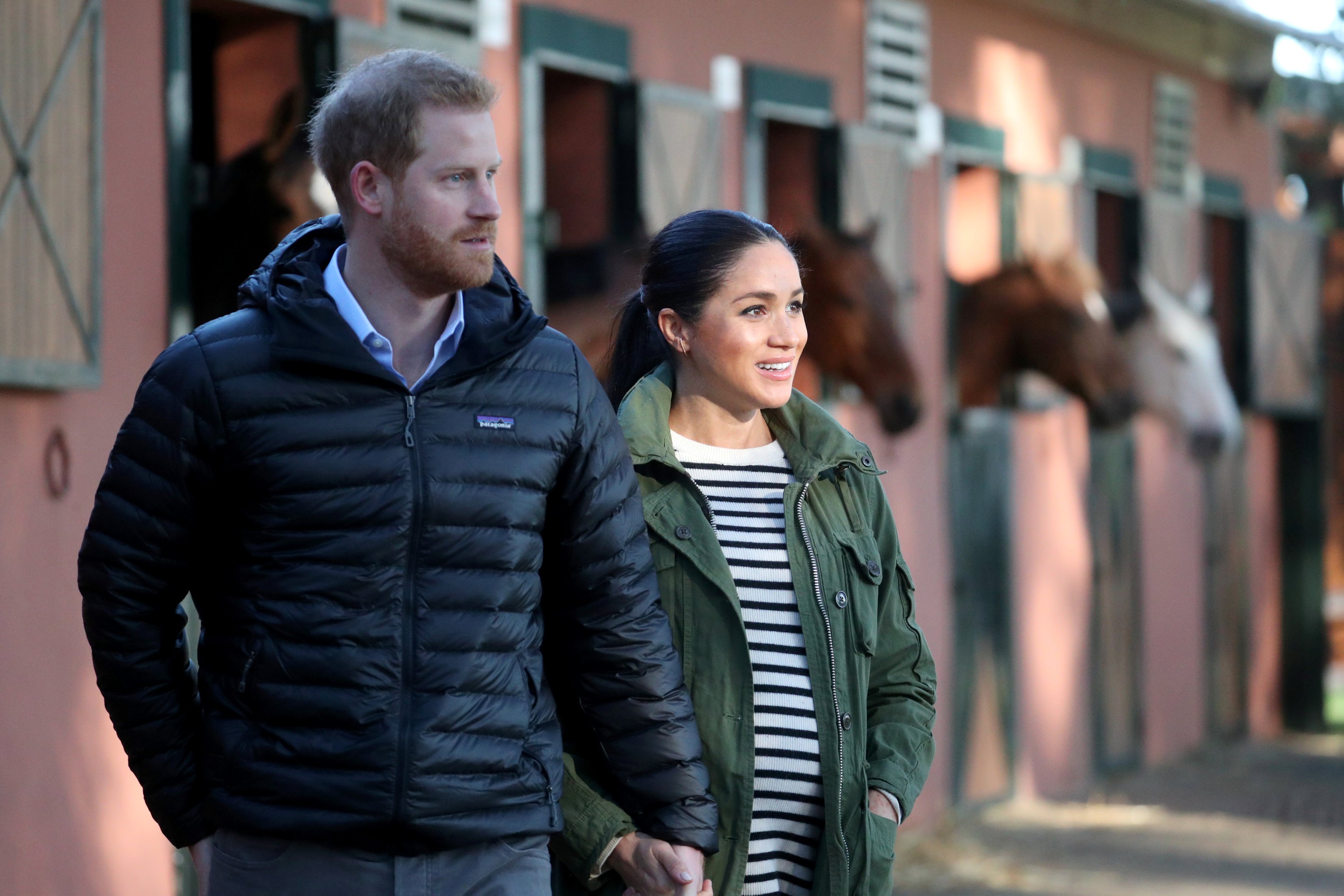 Image Credits: Getty Images / Hannah Mckay - Pool | Prince Harry, Duke of Sussex and Meghan, Duchess of Sussex visit the Moroccan Royal Federation of Equitation Sports on February 25, 2019 in Rabat, Morocco.