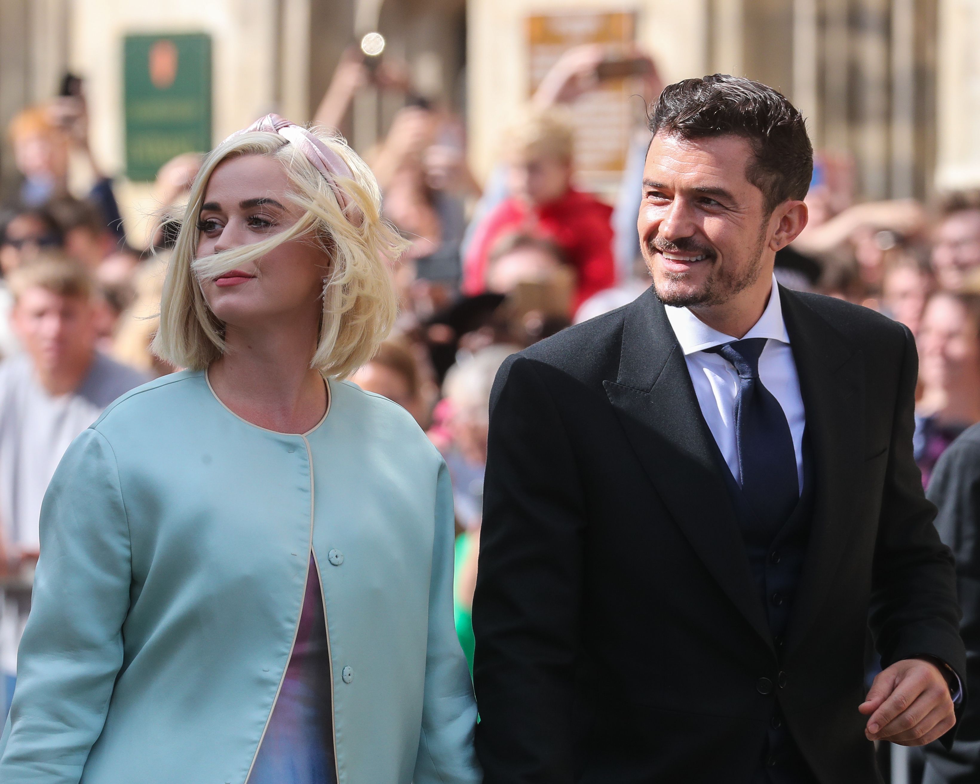 Katy Perry and Orlando Bloom seen at the wedding of Ellie Goulding and Caspar Jopling / Getty Images