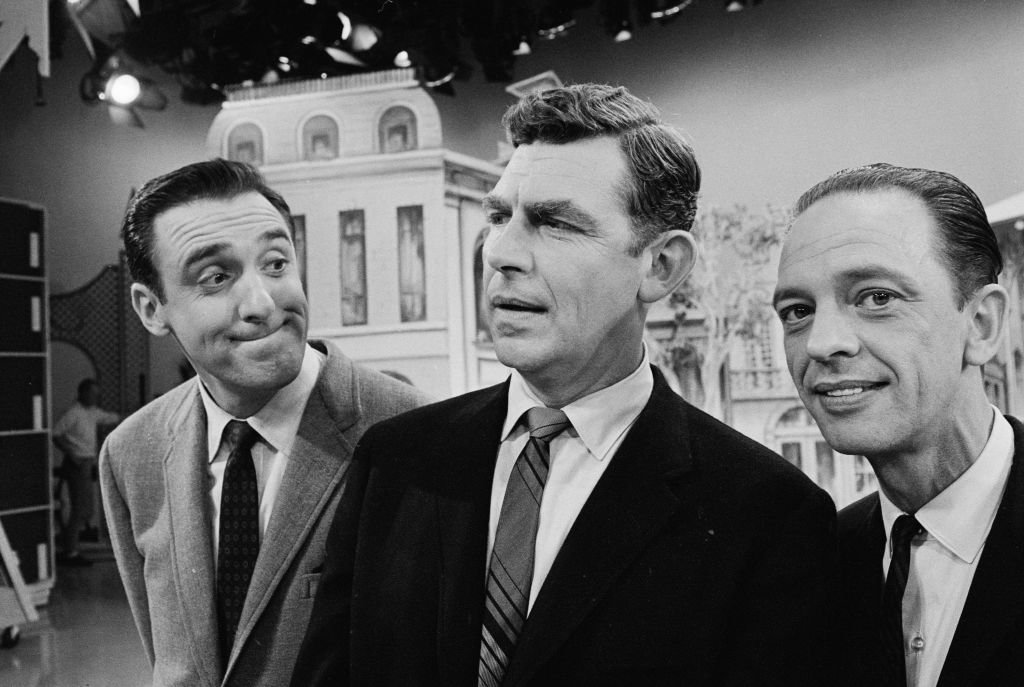 Image Source: Getty Images/CBS Photo Archive| From left, American television actors Jim Nabors, Andy Griffith, and Don Knotts appear together on the set of a television show, September 12, 1965