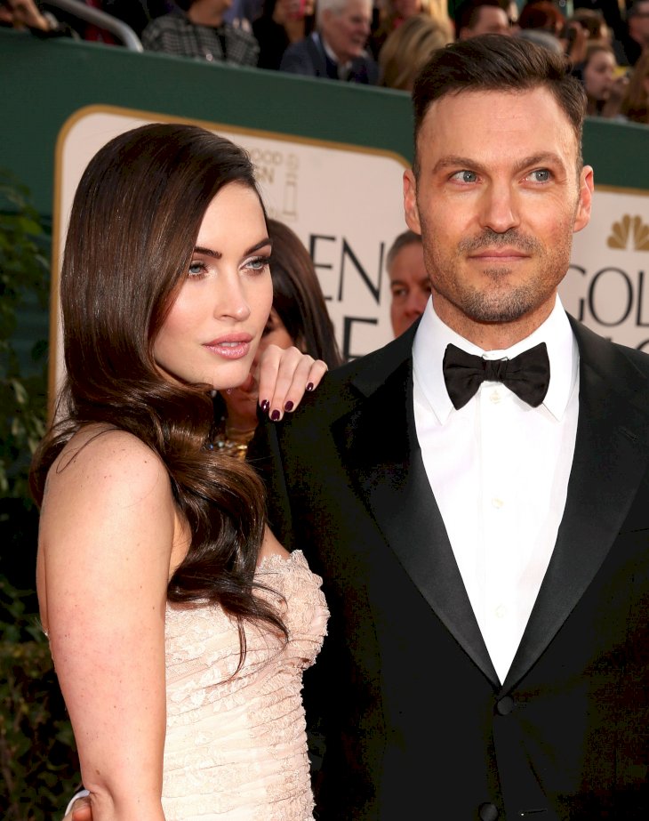 Megan Fox and Brian Austin Green arrive to the 70th Annual Golden Globe Awards / Getty Images