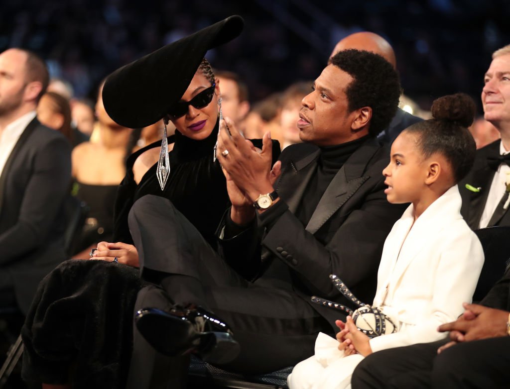 Image Credit: Getty Images / Beyonce, Jay Z and daughter Blue Ivy Carter attend the 60th Annual GRAMMY Awards at Madison Square Garden on January 28, 2018.