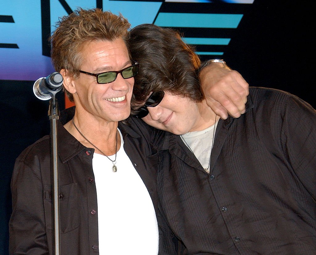 Image Credit: Getty Images / Guitarist Eddie Van Halen and Guitarist Wolfgang Van Halen on August 13, 2007 in Los Angeles, California.