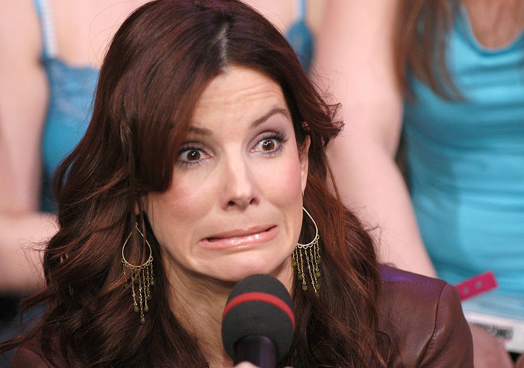 Image Credits: Getty Images / Stephen Lovekin / WireImage | Sandra Bullock during Sandra Bullock and Gwen Stefani Visit MTV's "TRL" - March 22, 2005 at MTV Studios, Times Square in New York City, New York, United States.