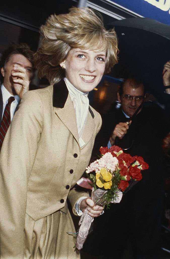 Image Credits: Getty Images | Princess Diana wearing a tuxedo inspired beige jacket