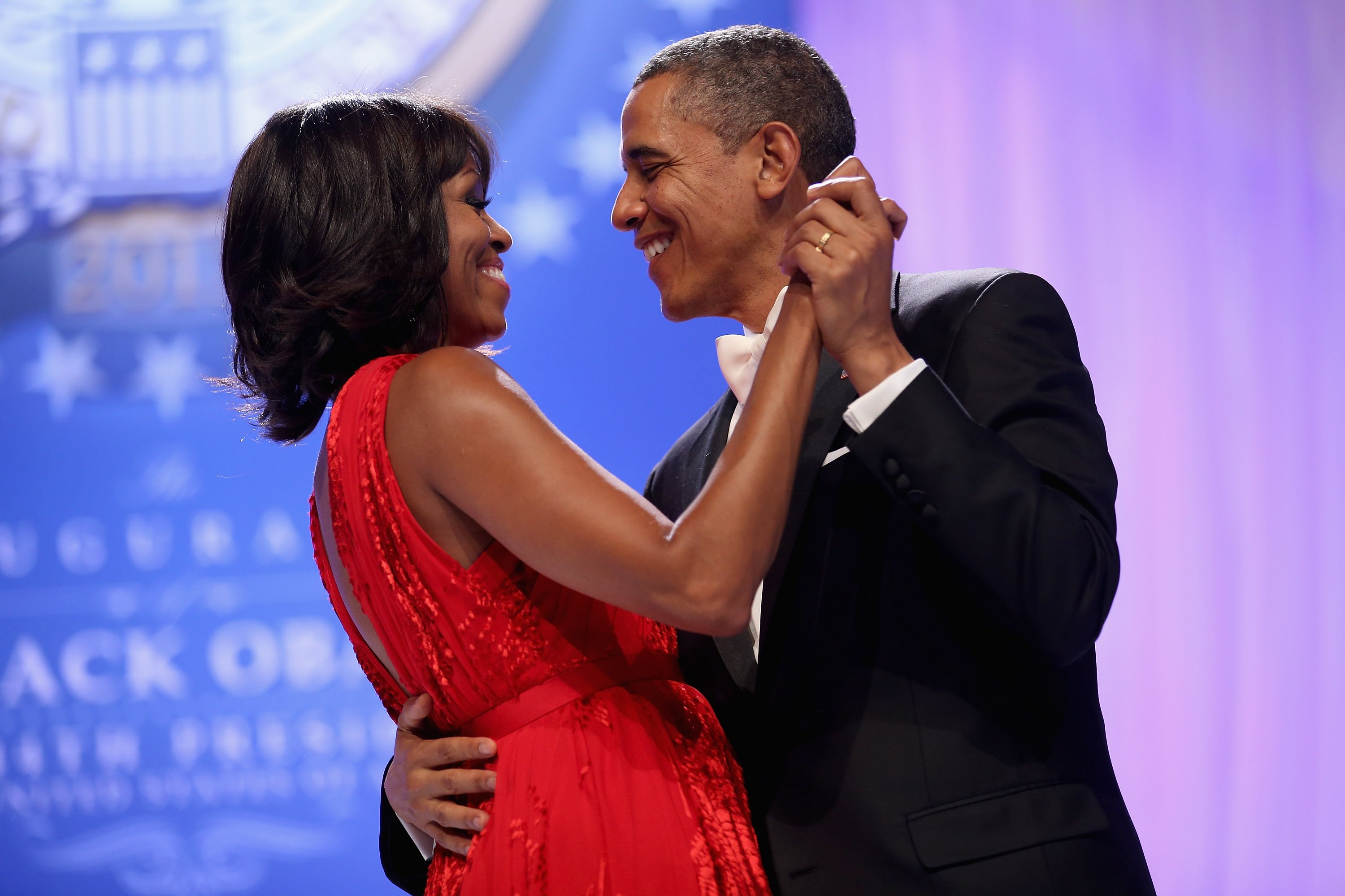 Image Source: Getty Images/Barrack and Michelle dancing together