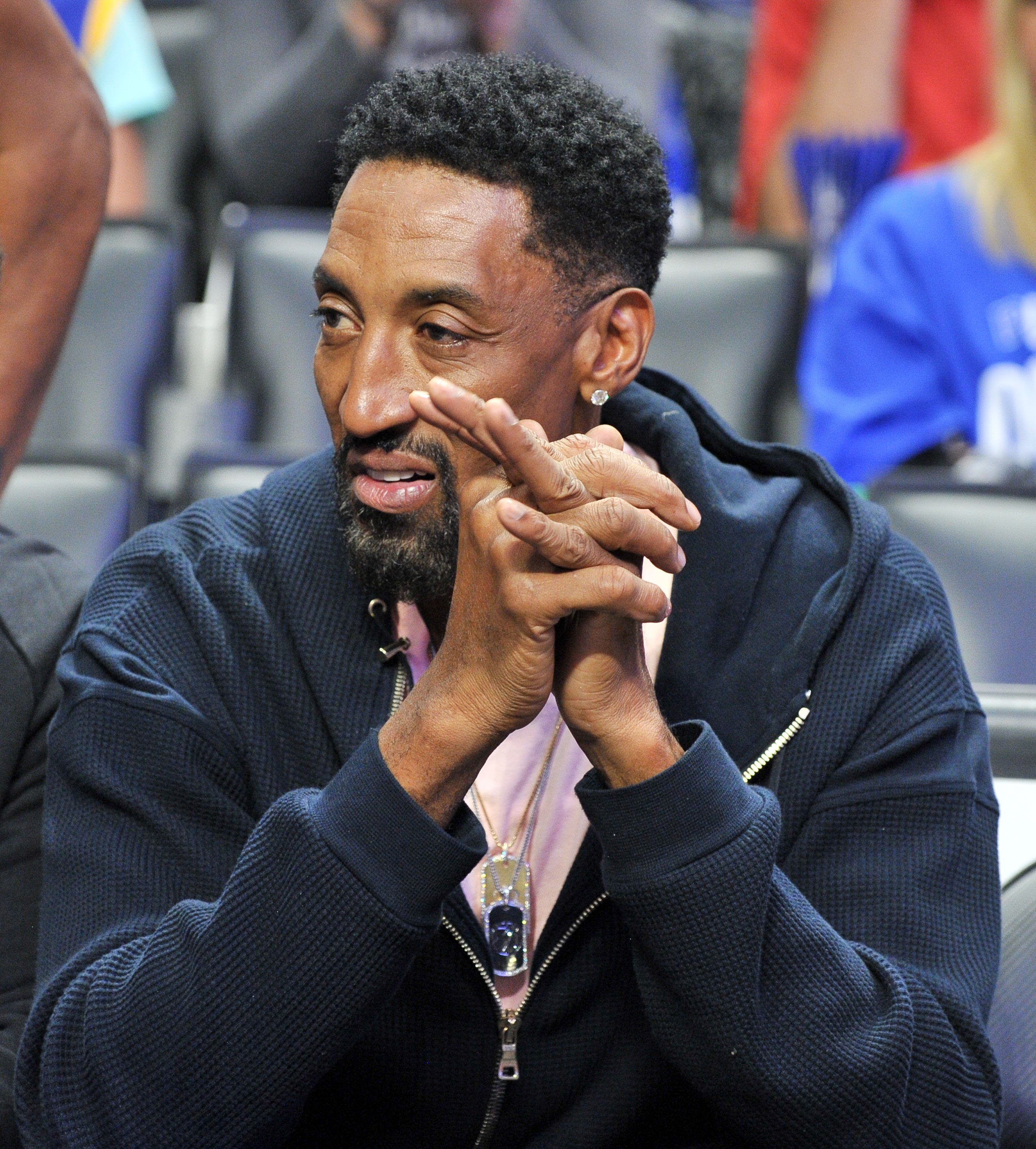 Image Credits: Getty Images / Allen Berezovsky | Scottie Pippen attends an NBA playoffs basketball game between the Los Angeles Clippers and the Golden State Warriors at Staples Center on April 18, 2019 in Los Angeles, California.