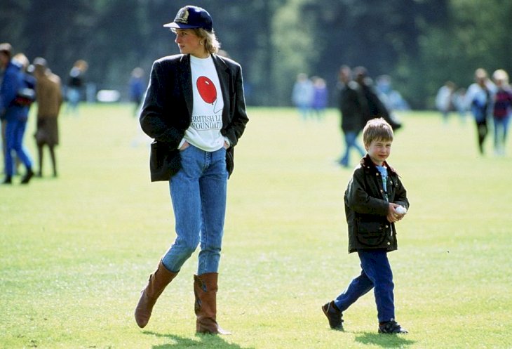 Image Credit: Getty Images / Prince William with his mother Diana, Princess of Wales at Guards Polo Club in 1988.