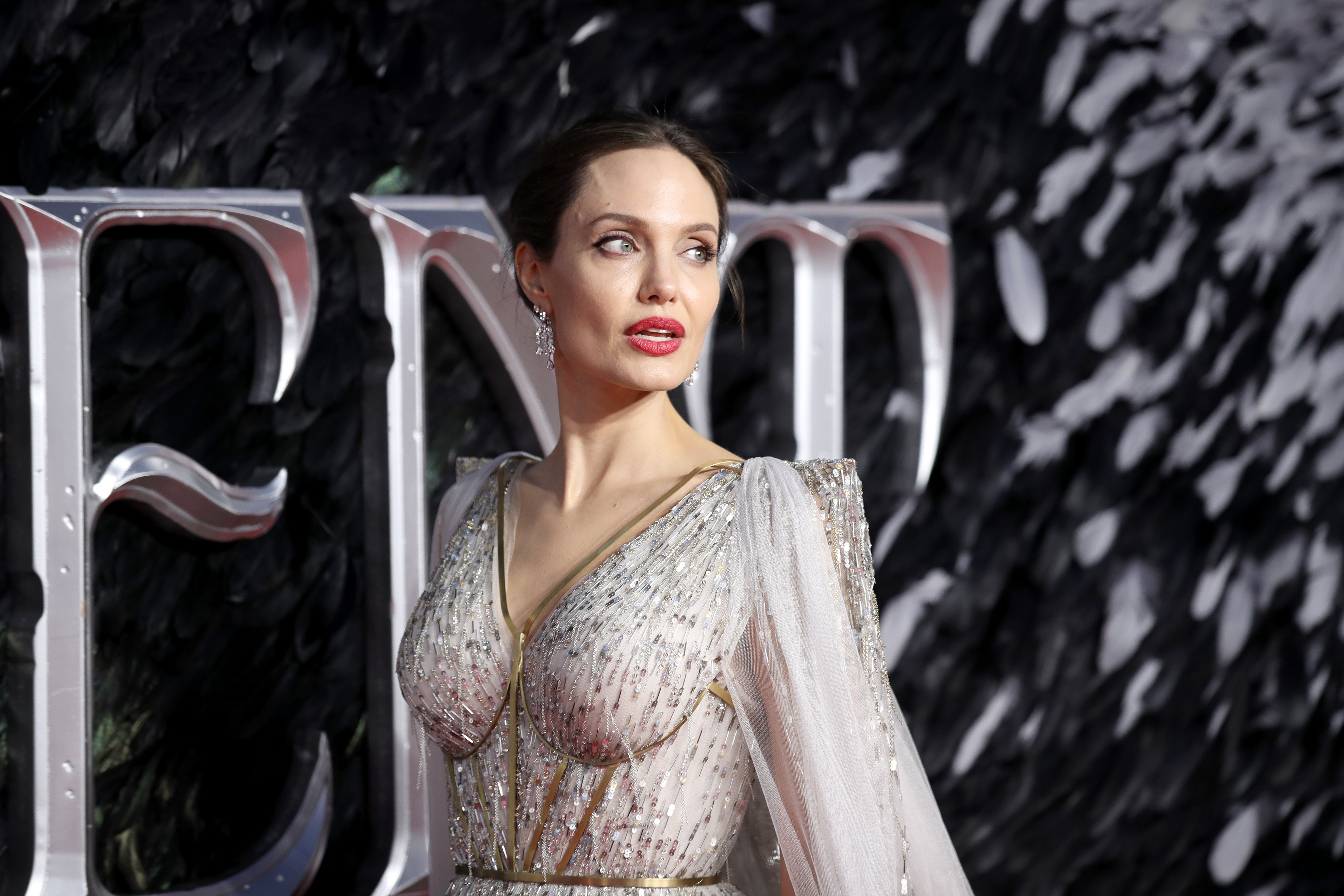 Image Source: Getty Images/Angelina in her movie event: Maleficent