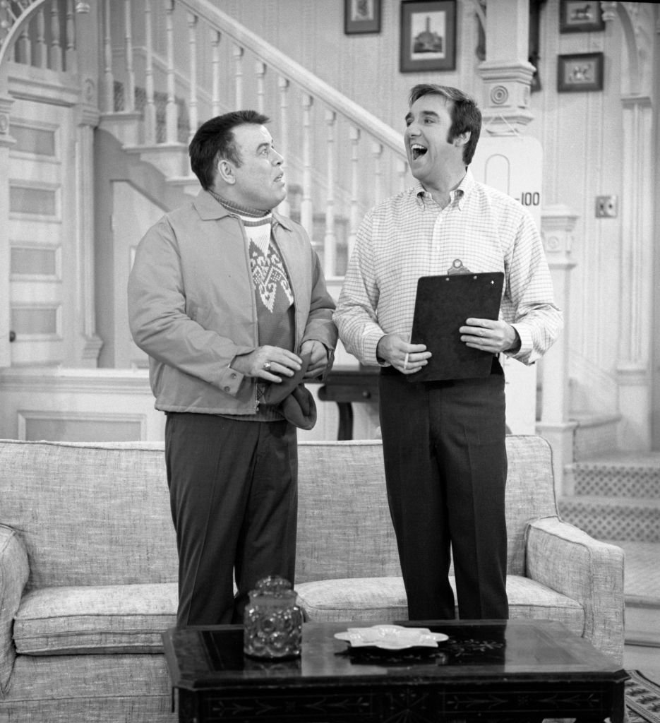 Image Source: Getty Images/CBS Photo Archive| The CBS television comedy and variety show The Jim Nabors Hour. From left: Frank Sutton and Jim Nabors in a comedy skit. Image dated January 15, 1971
