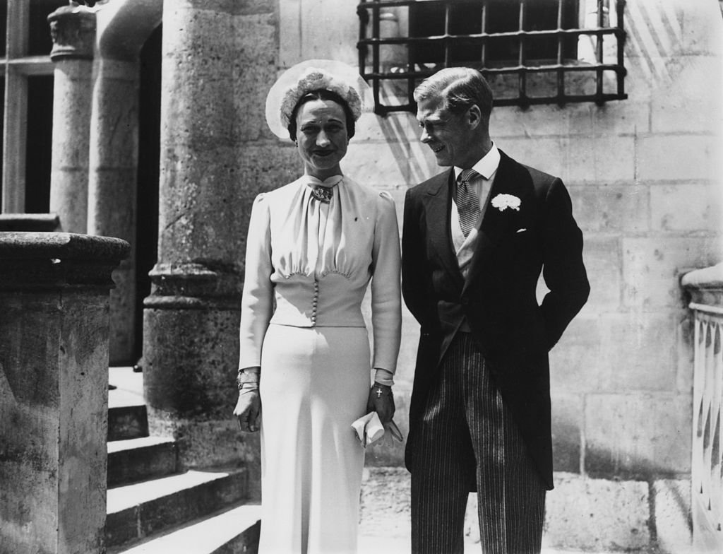 Image Source: Getty Images/Central Press/The Duke of Winsdor (1894 - 1972) marries Wallis Warfield Simpson (1896 - 1986) at the Chateau de Conde, France