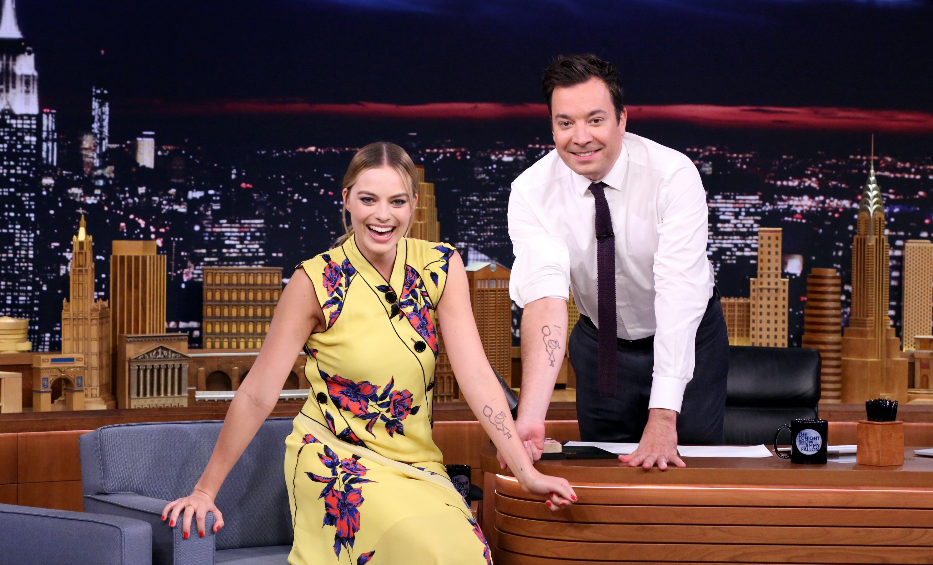 Image Credit: Getty Images / Actress Margot Robbie during an interview with host Jimmy Fallon on September 29, 2016. Image Credit: Getty Images / Actress Margot Robbie during an interview with host Jimmy Fallon on September 29, 2016.
