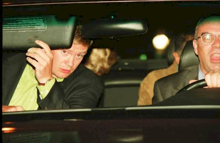 Image Credit: Getty Images / Diana, Princess of Wales and Dodi Fayed (both partially visible in back seat), bodyguard Trevor Rees-Jones (front, left) and driver Henri Paul, in their Mercedes-Benz S280.