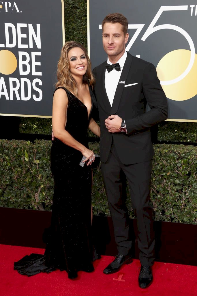 Image Credit: Getty Images / Actors, Chrishell Stause and Justin Hartley at an event.