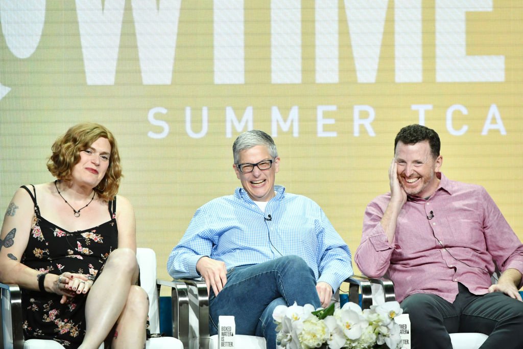 Image Credits: Getty Images / Amy Sussman | (L-R) Lilly Wachowski, Abby McEnany and Tim Mason of Work In Progress speak during the Showtime segment of the 2019 Summer TCA Press Tour at The Beverly Hilton Hotel on August 2, 2019 in Beverly Hills, California.