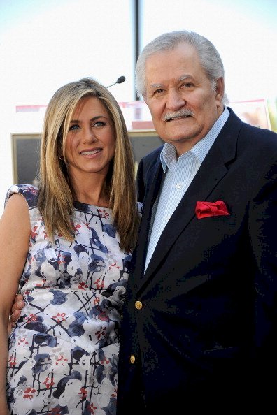 Image Credit: Getty Images/Frazer Harrison | Jennifer with her father, John Aniston at her Hollywood Walk of Fame Star ceremony