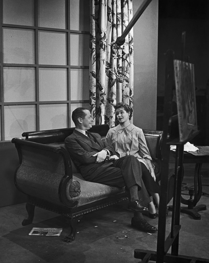 Image Credits: Getty Images / Archive Photos | American actor Robert Montgomery (1904 - 1981) on a film set with his daughter, actress Elizabeth Montgomery (1933 - 1995), circa 1955. Image Credits: Getty Images / Archive Photos | American actor Robert Montgomery (1904 - 1981) on a film set with his daughter, actress Elizabeth Montgomery (1933 - 1995), circa 1955.