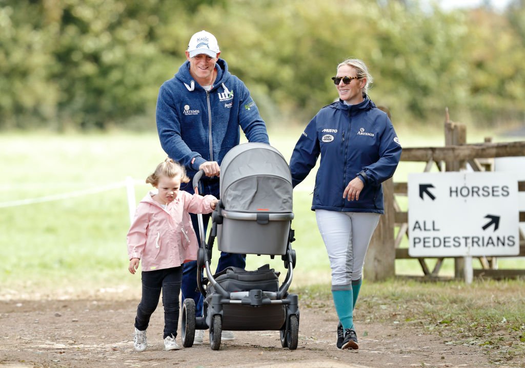 Image Credit: Getty Images / Mike Tindall and Zara Tindall with their daughters Mia Tindall and Lena Tindall (in her pram) at Gatcombe Park on September 9, 2018 in Stroud, England. Image Credit: Getty Images / Mike Tindall and Zara Tindall with their daughters Mia Tindall and Lena Tindall (in her pram) at Gatcombe Park on September 9, 2018 in Stroud, England.