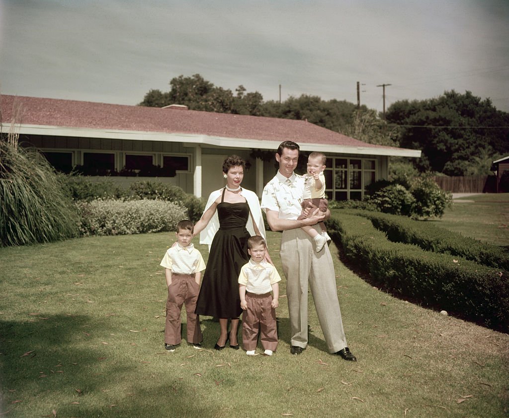 Image Credits: Getty Images / Archive Photos | American television host and comedian Johnny Carson (1925 - 2005) with his first wife Jody Wolcott and their sons (left to right) Christopher, Richard (1952 - 1991)and Cory at their home in Encino, California, circa 1955.