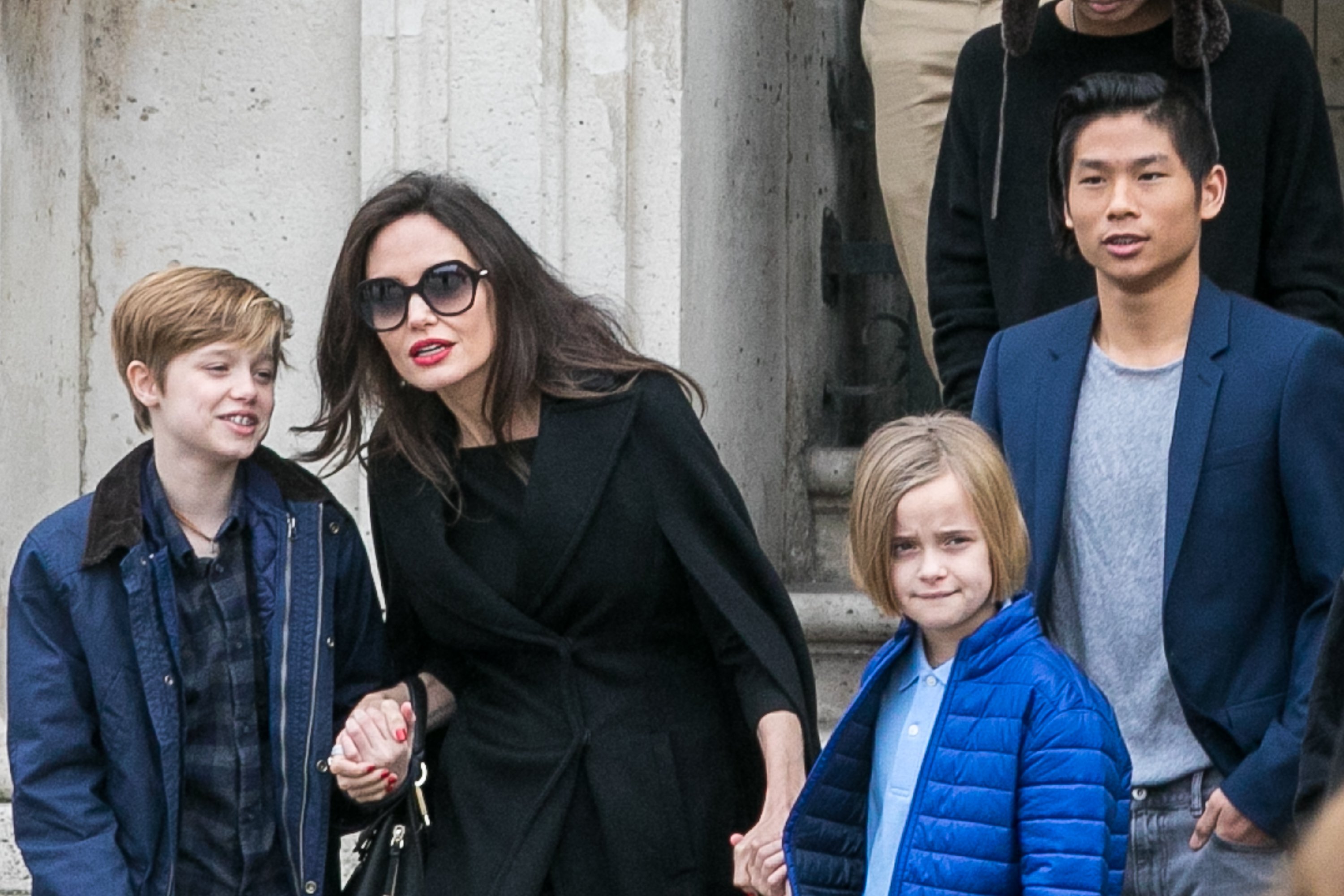 Image Credit: Getty Images/GC Images/Marc Piasecki | Jolie and her kids leaving the Louvre