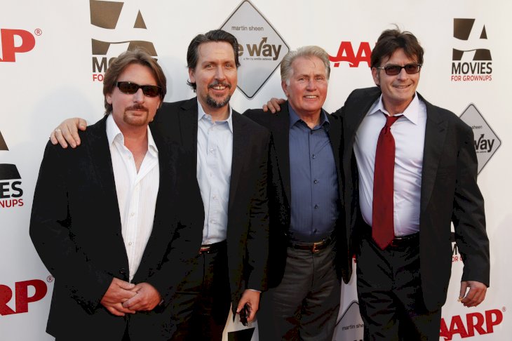 Image Credit: Getty Images / Ramon Estevez with his father, Martin Sheen, and brothers, Emilio Estevez and Charlie Sheen.