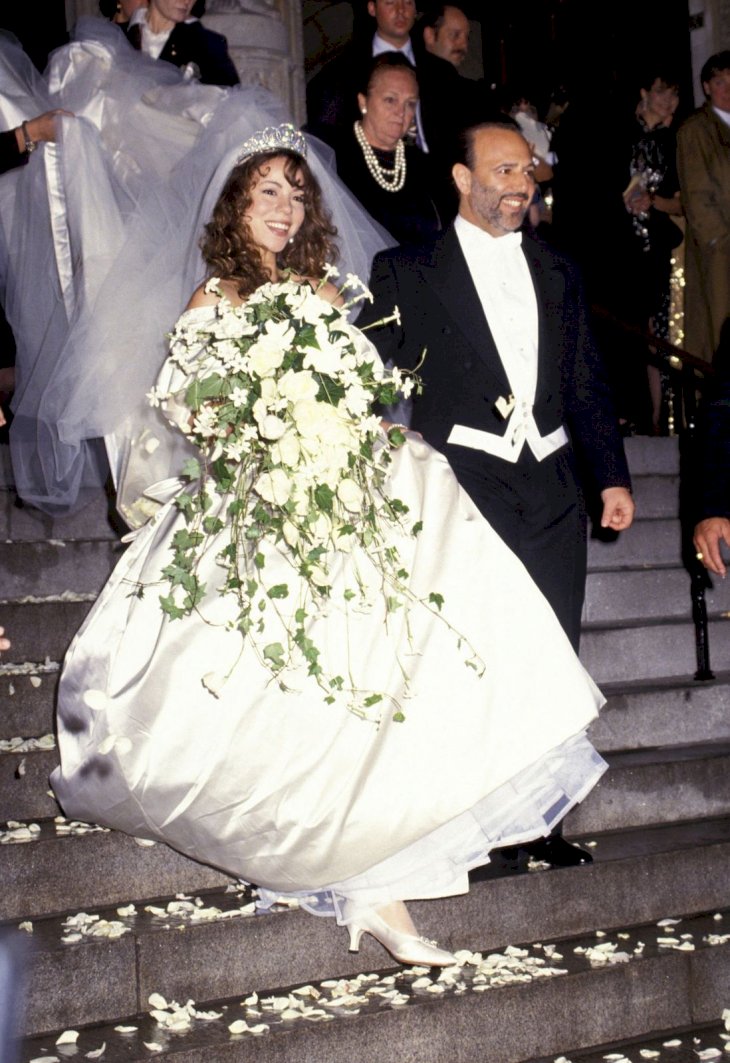 Mariah Carey and Tommy Mottola on their wedding day/Photo:Getty Images