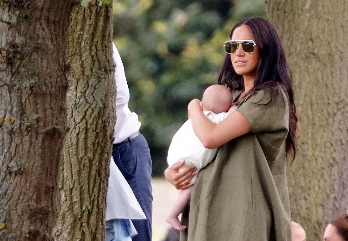 Image Credits: Getty Images | Meghan and baby Archie are photographed by the press.