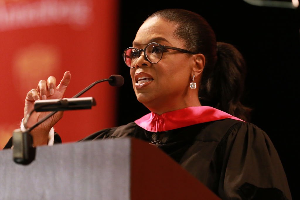 Image Credit: Getty Images / Media producer Oprah Winfrey addresses The USC Annenberg School For Communication And Journalism Celebrates Commencement at The Shrine Auditorium on May 11, 2018.