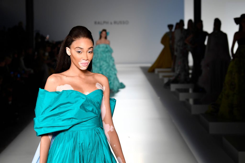 Image Credit: Getty Images / Winnie Harlow walks the runway during the Ralph & Russo Haute Couture Spring/Summer 2020 show as part of Paris Fashion Week on January 20, 2020.