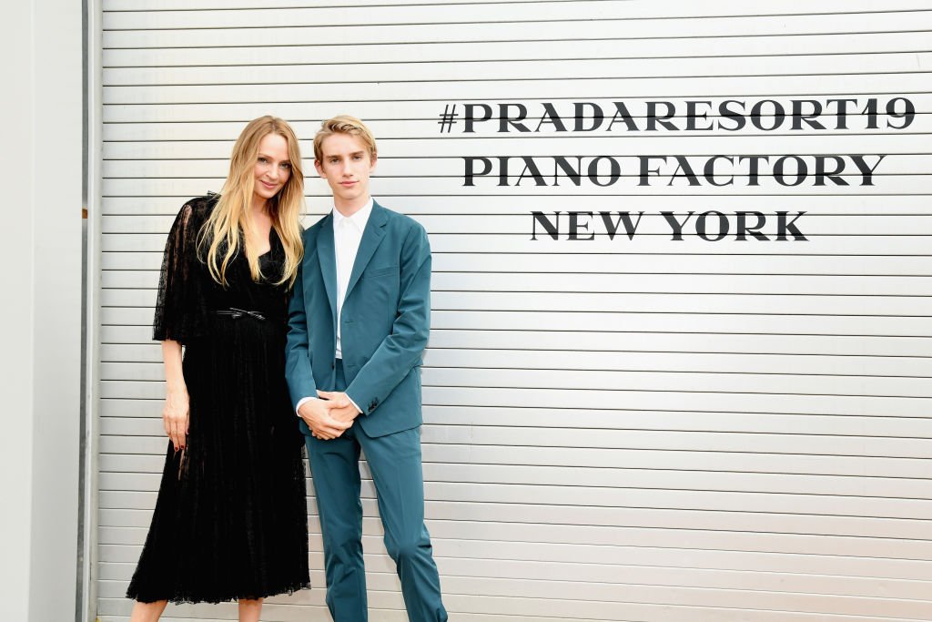 Uma Thurman with son, Levon Image Source: Getty Images. Uma Thurman with son, Levon Image Source: Getty Images.