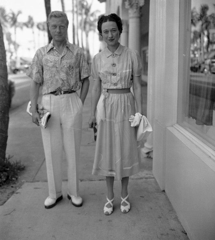 Image Credits: Getty Images / Gamma-Keystone | Windsors Vacation At Palm Beach. The Duke and Duchess of Windsor, who are spending their winter at Palm Beach, stroll along Worth Avenue, the city's exclusive shopping center.